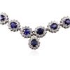 Image 2 : 14KT White Gold 18.20ctw Sapphire and Diamond Necklace