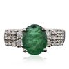 Image 1 : 18KT White Gold 3.09ct Emerald and Diamond Ring