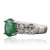 Image 2 : 18KT White Gold 3.09ct Emerald and Diamond Ring