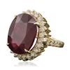 Image 2 : 14KT Yellow Gold 4.66ct Ruby and Diamond Ring