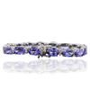 Image 2 : 14KT White Gold 22.56ctw Tanzanite and Diamond Bracelet