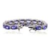 Image 3 : 14KT White Gold 22.56ctw Tanzanite and Diamond Bracelet