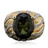 Image 1 : 14KT Two-Tone Gold 7.81ct Tourmaline and Diamond Ring