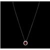 Image 1 : 14KT White Gold 6.40ct Ruby and Diamond Pendant With Chain