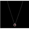 Image 1 : 14KT White Gold 6.40ct Ruby and Diamond Pendant With Chain