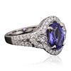 Image 2 : 18KT White Gold 2.60ct Tanzanite and Diamond Ring