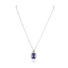 Image 1 : 14KT White Gold 6.63ct Tanzanite and Diamond Pendant With Chain