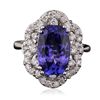 Image 1 : 14KT White Gold 4.16ct Tanzanite and Diamond Ring