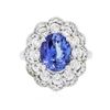 Image 1 : 14KT White Gold 3.15ct Tanzanite and Diamond Ring