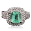 Image 1 : 14KT White Gold 2.28ct Emerald and Diamond Ring