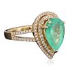 Image 2 : 14KT Yellow Gold 2.88ct Emerald and Diamond Ring