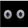 Image 1 : 14KT White Gold 1.84ctw Sapphire and Diamond Earrings