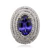 Image 1 : 14KT White and Yellow Gold 6.46ct Tanzanite and Diamond Ring