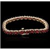 Image 2 : 14KT Yellow Gold 17.01ctw Ruby Bracelet