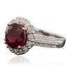 Image 2 : 14KT White Gold 4.95ct Ruby and Diamond Ring