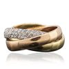 Image 2 : 14KT Tri-Tone Gold 0.89ctw Diamond Ring