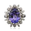 Image 1 : 14KT White Gold 6.11ct Tanzanite and Diamond Ring