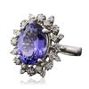 Image 3 : 14KT White Gold 6.11ct Tanzanite and Diamond Ring