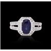 Image 1 : 14KT White Gold GIA Certified 3.06ct Sapphire and Diamond Ring