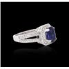 Image 2 : 14KT White Gold GIA Certified 3.06ct Sapphire and Diamond Ring