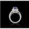 Image 3 : 14KT White Gold GIA Certified 3.06ct Sapphire and Diamond Ring