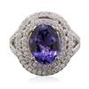 Image 1 : 14KT Two-Tone 4.50ct Tanzanite and Diamond Ring