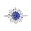 Image 1 : 14KT White Gold 1.53ct Tanzanite and Diamond Ring