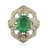 Image 1 : 14KT Yellow Gold 2.85ct Emerald and Diamond Ring