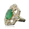 Image 2 : 14KT Yellow Gold 2.85ct Emerald and Diamond Ring