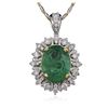 Image 1 : 14KT White and Yellow Gold 8.95ct Emerald and Diamond Pendant