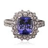 Image 1 : 14KT White Gold 3.02ct Tanzanite and Diamond Ring