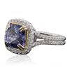 Image 2 : 14KT Two-Tone Gold 4.29ct Tanzanite and Diamond Ring