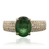 Image 1 : 14KT Yellow Gold 1.52ct Emerald and Diamond Ring