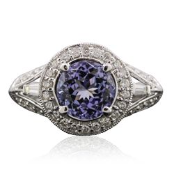 14KT White Gold 1.68ct Tanzanite and Diamond Ring