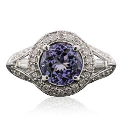 14KT White Gold 1.68ct Tanzanite and Diamond Ring