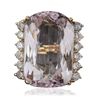 Image 1 : 14KT Yellow Gold GIA Certified 65.77ct Kunzite and Diamond Ring