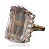 Image 2 : 14KT Yellow Gold GIA Certified 65.77ct Kunzite and Diamond Ring