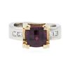 Image 1 : 14KT Two-Tone Gold 4.87ct Almandite and Diamond Ring