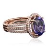 Image 2 : 14KT Rose Gold 2.92ct Tanzanite and Diamond Ring