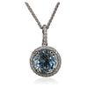 Image 2 : 14KT White Gold 2.99ct Topaz and Diamond Pendant With Chain