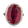 Image 1 : 14KT Yellow Gold 9.31ct Ruby and Diamond Ring