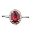 Image 1 : 14KT White Gold 1.65ct Ruby and Diamond Ring