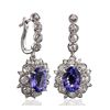 Image 2 : 14KT White Gold 4.88ctw Tanzanite and Diamond Earrings