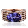 Image 1 : 14KT Rose Gold 3.82ct Tanzanite and Diamond Ring
