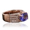 Image 2 : 14KT Rose Gold 3.82ct Tanzanite and Diamond Ring