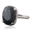 Image 2 : 18KT White Gold 17.38ct Sapphire and Diamond Ring