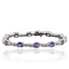 Image 1 : 14KT White Gold 6.48ctw Tanzanite and Diamond Bracelet
