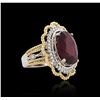 Image 2 : 14KT Two-Tone Gold 13.13ct Ruby and Diamond Ring