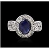 Image 1 : 14KT White Gold 1.73ct Sapphire and Diamond Ring