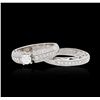 Image 3 : 14KT White Gold 1.14ctw Diamond Wedding Ring Set